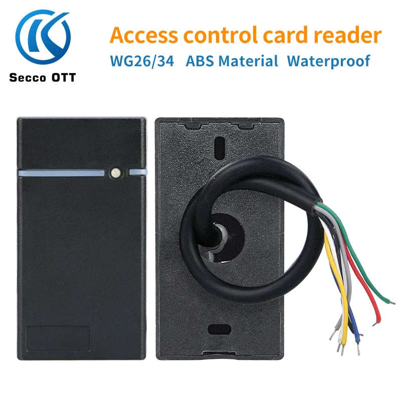 Mini 125khz card access control reader waterproof nfc reader 13.56mhz wiegand 26/34 small card reader for access control systems