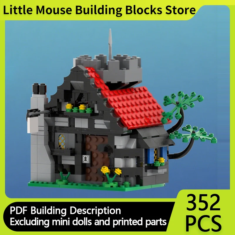 

Medieval Castle Model MOC Building Bricks Magical Inn Haven Modular Technology Gifts Holiday Assemble Children Toys Suit