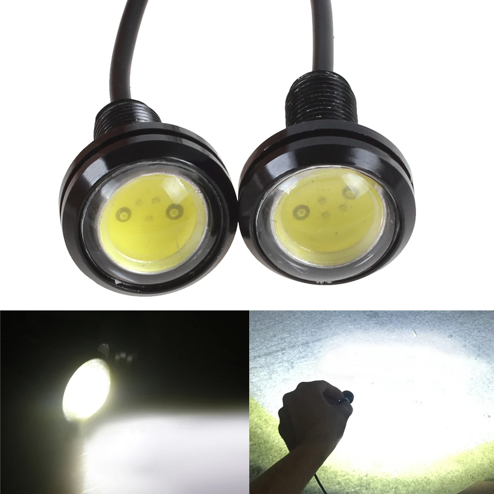 2x White DC12V 9W Eagle Eye LED Daytime Running Backup Light Car Lamp