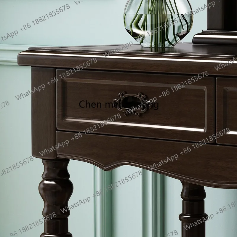Light luxury dresser, bedroom, all solid wood white, modern and simple, dressing table storage