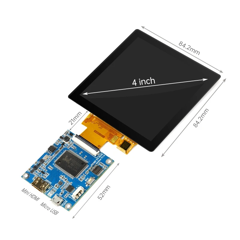 Imagem -04 - Ips Tela de Toque Capacitiva Tft Lcd Tela Quadrada Suporte Linha Spi e Energia Rgb Faça Você Mesmo Dispositivos Iot Casa Inteligente 480x480 St7701s 4