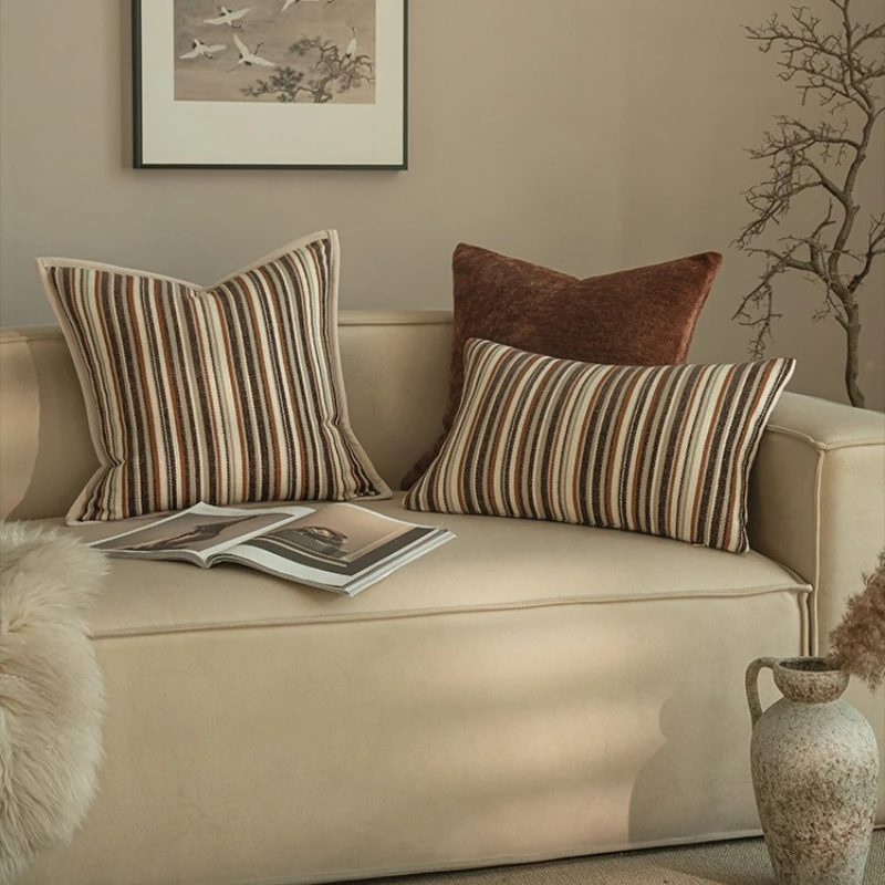 

Premium Living Room Sofa Cushion Cover Chenille Texture Geometric Jacquard Pillowcase Modern High-End Pillow Covers Decorative