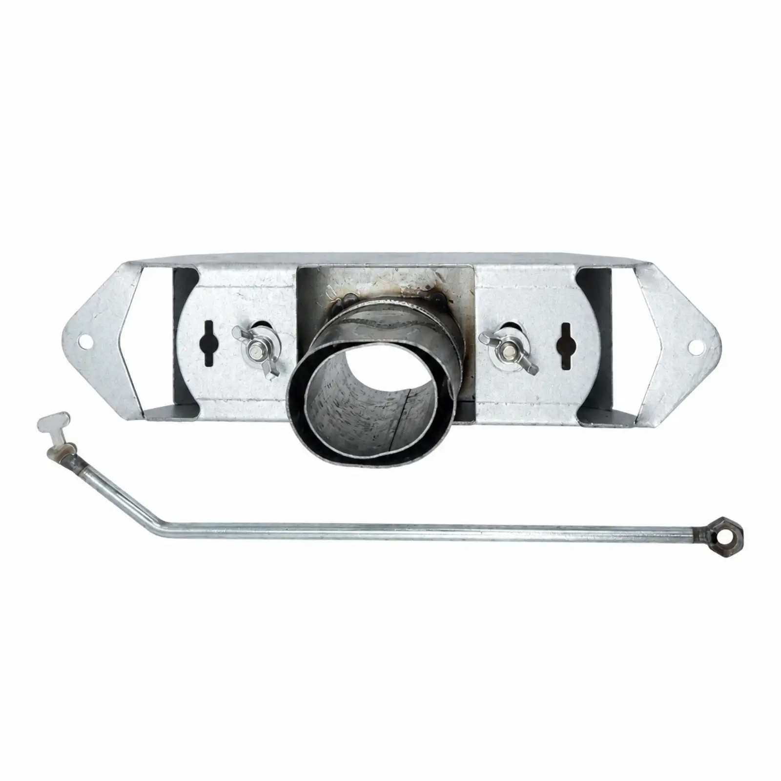 Galvanized Poultry Feed Distributor Trough for Chicken Coop Small Farm Feeder for Birds with Fastener Kit