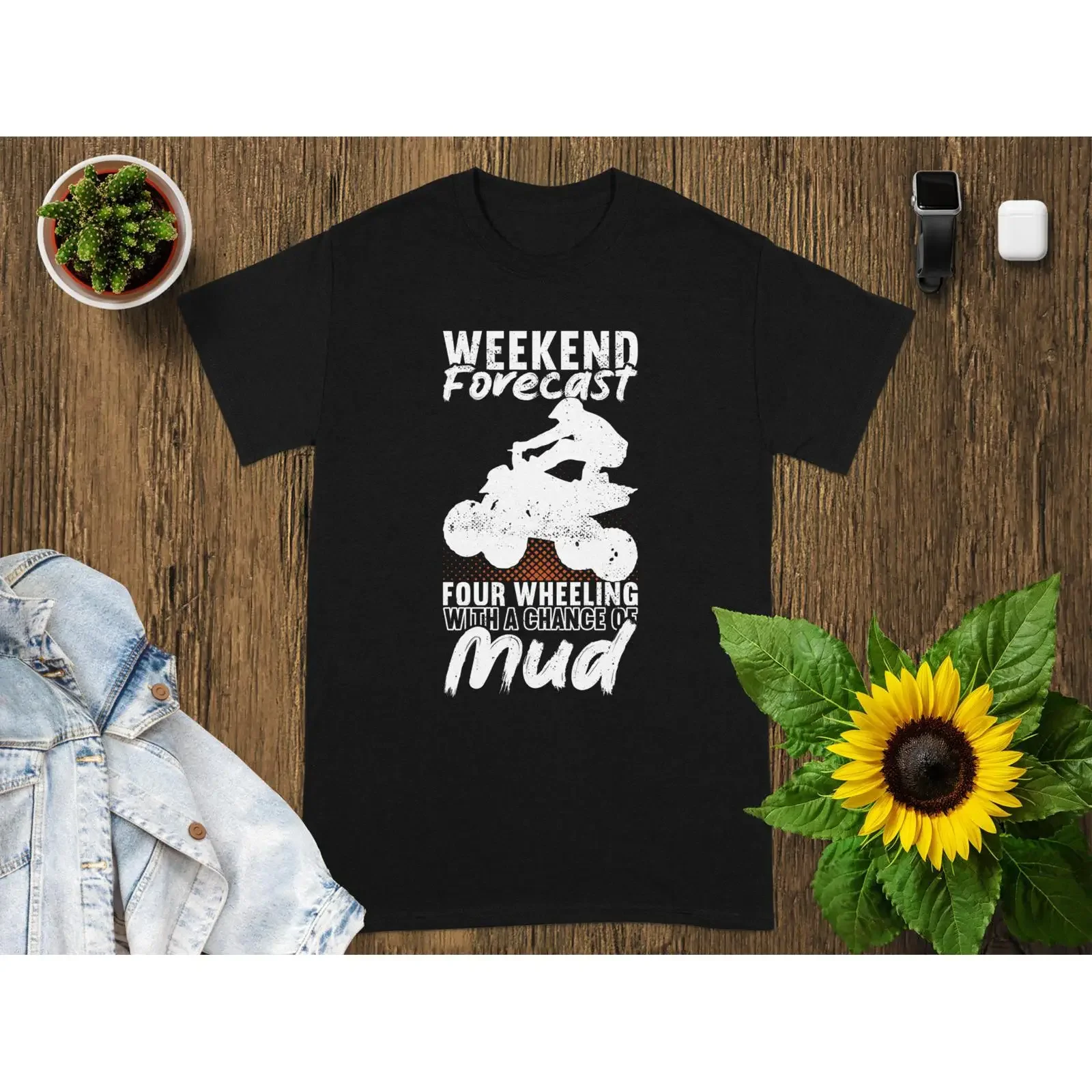 Mud Four Wheeling T Shirt ATV Rider  vintage Washed Slightly streetwear Unisex Breathable fashion Stylish Versatile Soft