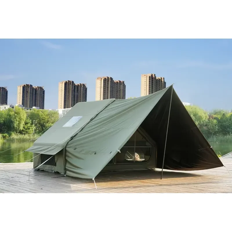 Outdoor Camping Inflatable Tent 6.6 Oxford Four-season Double Layer Quick Automatic Opening Rainproof Sunshade Free Build