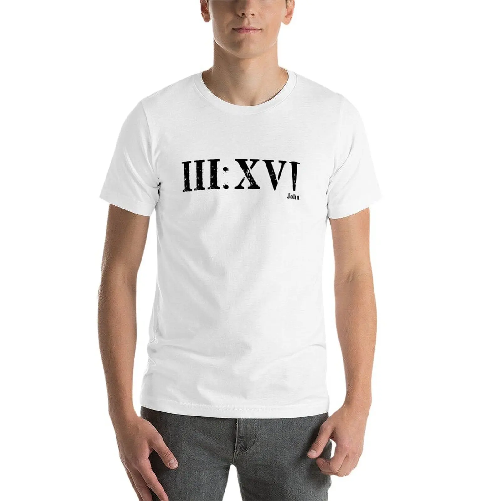 Christian Bible Verse - John 3:16 True Love Story - Roman Numerals T-shirt sweat vintage clothes oversized t shirt men