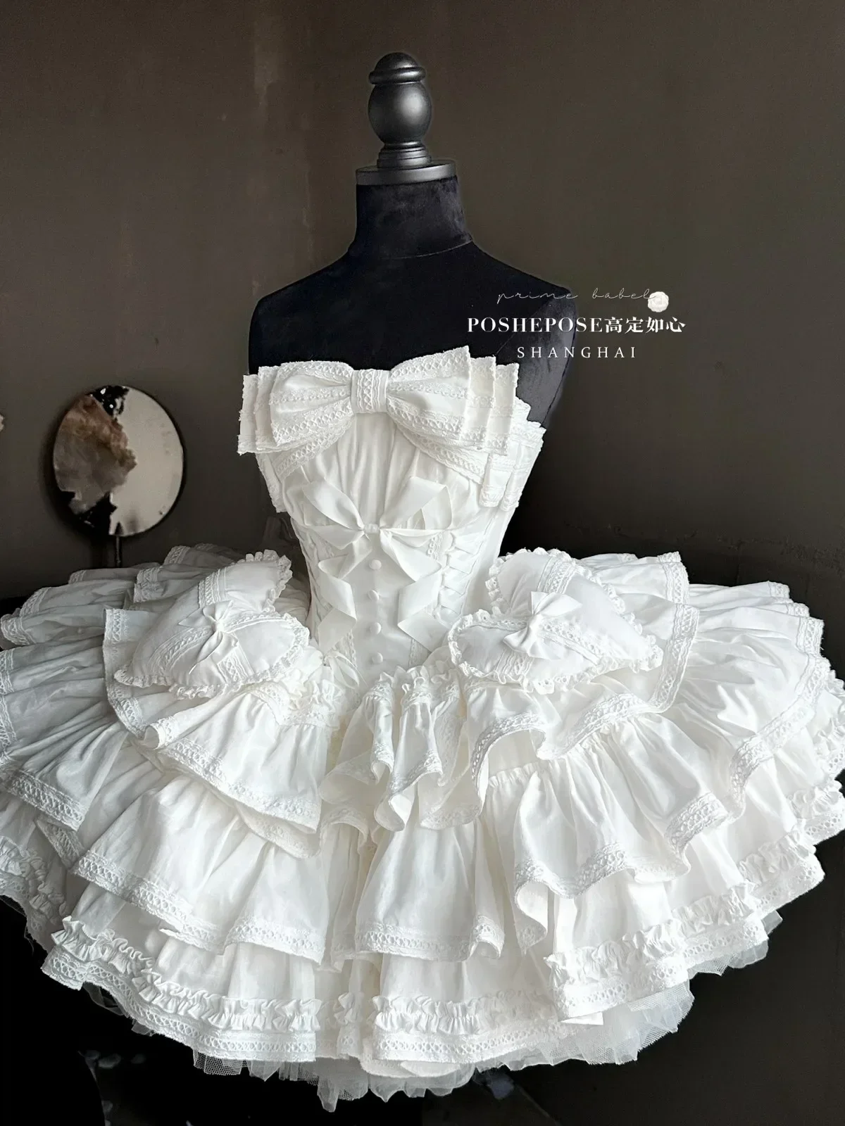 New Girls Birthday Lolita Dress 2026 Spring and Summer Women's Tube Top Satin Bowknot Slim Pettiskirt Short Mini Party Dress - Image 3