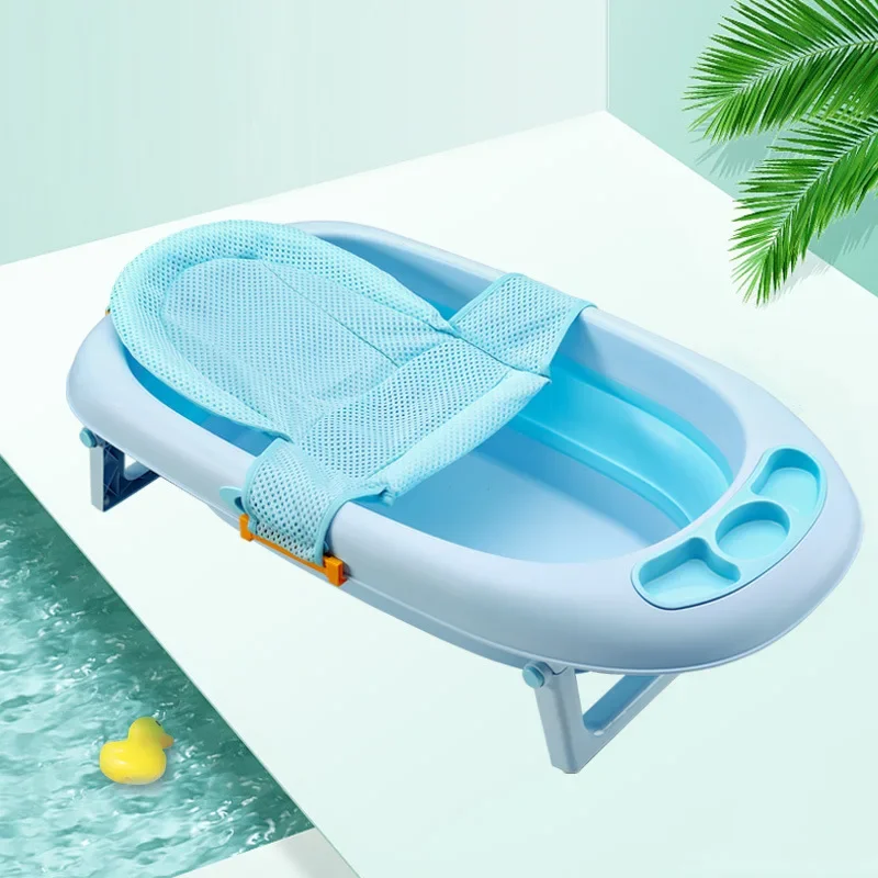 Portable Baby Shower Bath Tub Pad Non-Slip Newborn Bathtub Mat Safety Nursing Foldable Support Comfort Body Cushion Mat Pillow view 6