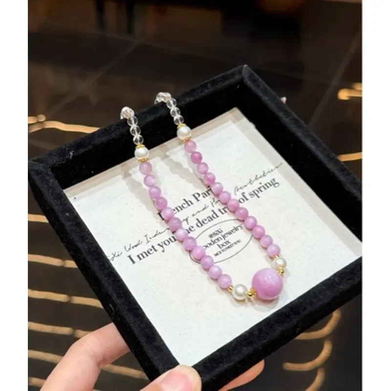 Premium design purple lithium Hui design short necklace temperament necklace