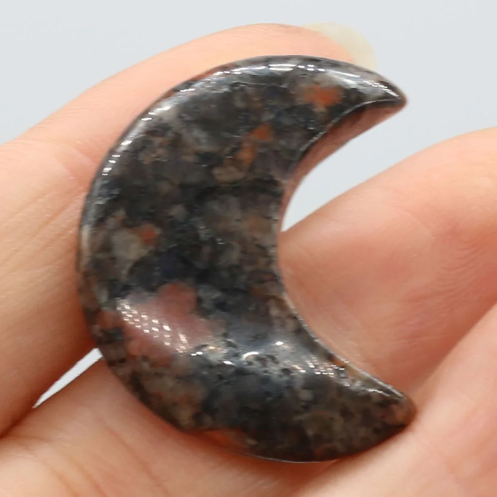 5 قطعة حبات الحجر الطبيعي شكل القمر الأخضر افينتورين روز كوارتز لصنع المجوهرات الشفاء الروحي ديكورات المنزل الهدايا