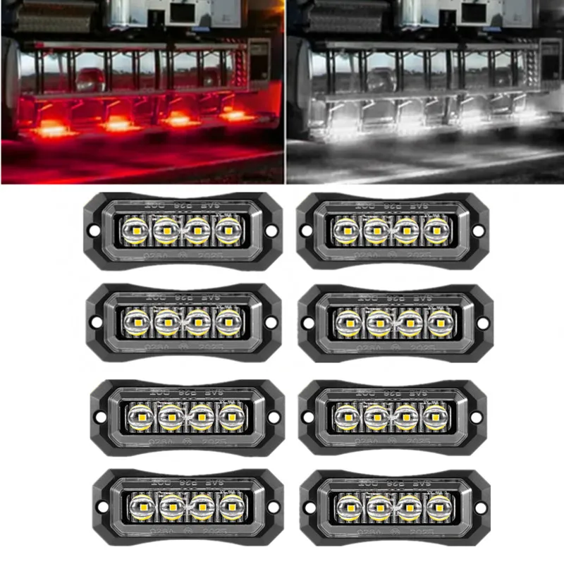 

8PCS Truck Light 4LED Marker Lights 12V-24V Trailer Auto Accessories Car Warning Signal Light Truck Lorry Tail Light