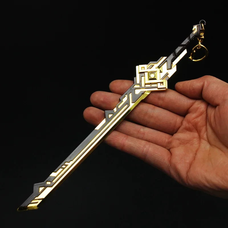 22CM Personaggi del gioco anime Albedo Modello in metallo Periferiche Summit Shaper Genshin Impact Portachiavi Decorazione Artigianato Raccogliere