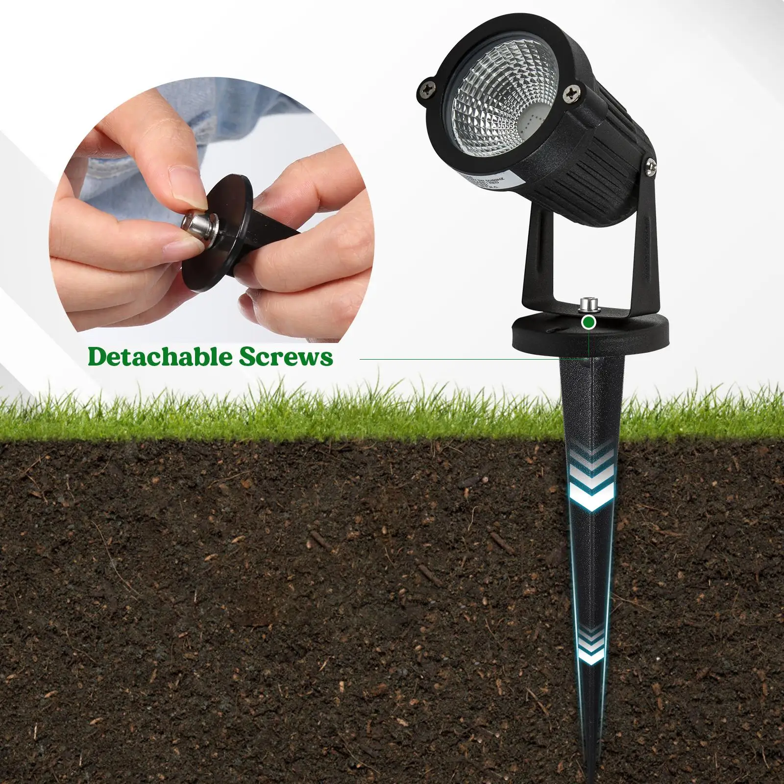 8 قطعة الشمسية الأرض التوصيل ضوء سبايك في الهواء الطلق استبدال حصص لأضواء الحديقة الألومنيوم المسامير الأضواء أجزاء للمناظر الطبيعية #2