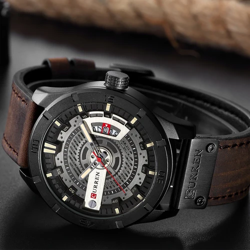 Imagen 2 del producto Reloj de Pulsera de Cuero CURREN 8301, Elegante y Personalizado, Reloj de Cuarzo Resistente al Agua con Fecha para Hombre