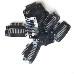 5/10Pcs 9 teeth Plastic Snap Clips for Hair Extensions Clip-on Wig Wigs Weft Hairpiece Security Check Anti Metal Allergy Clips