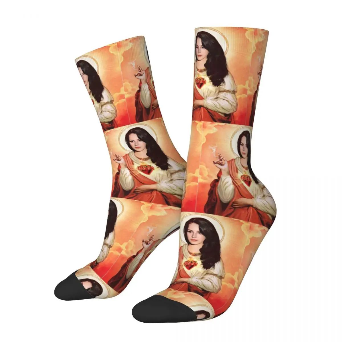 Lana Del Rey Born To Paradise Jesus Socks for Women Men Merch funny meme Ultraviolence Warm Middle Tube Socks Breathable