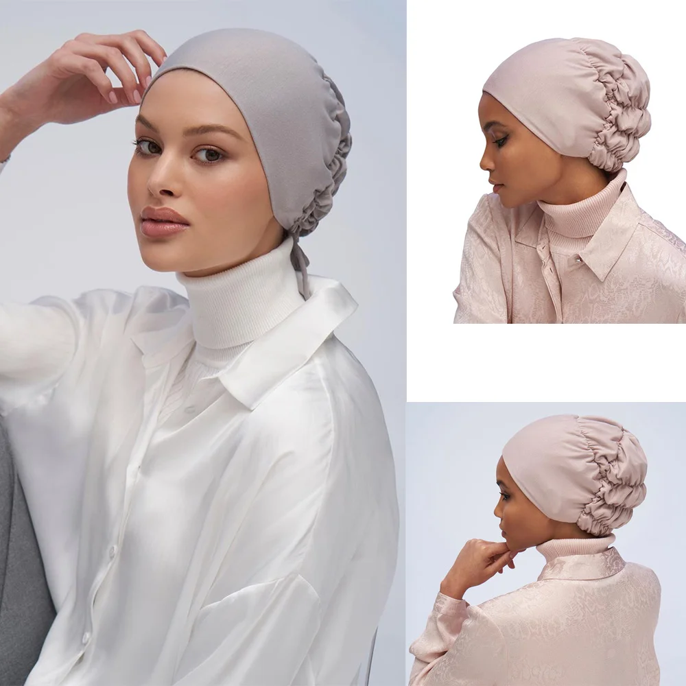 Hijab Tulband Cap Katoen Met Band Verstelbare Binnenhijab Pet Moslim Tulband Handig Mode Modale Ondersjaal Jersey