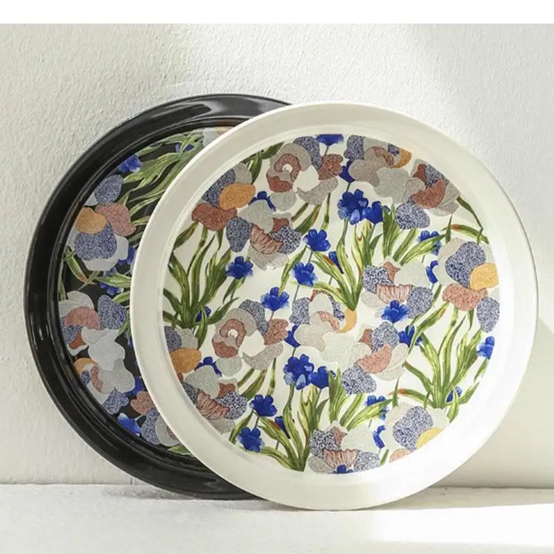 Plato de comedor de cerámica con estampado Floral Vintage, platos para postre y sushi, juego de tazas, cesta de pan, vajilla especial