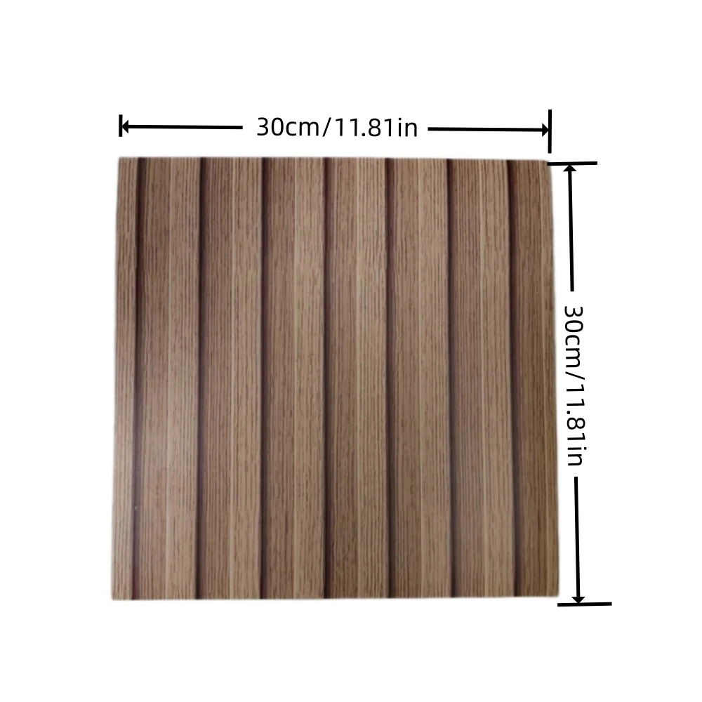 10Pcs 30X30cm Self Adhesive Vertical Striped Textured Wall StickersWaterproof 2D Decorative Accent wall stickers for Living Room