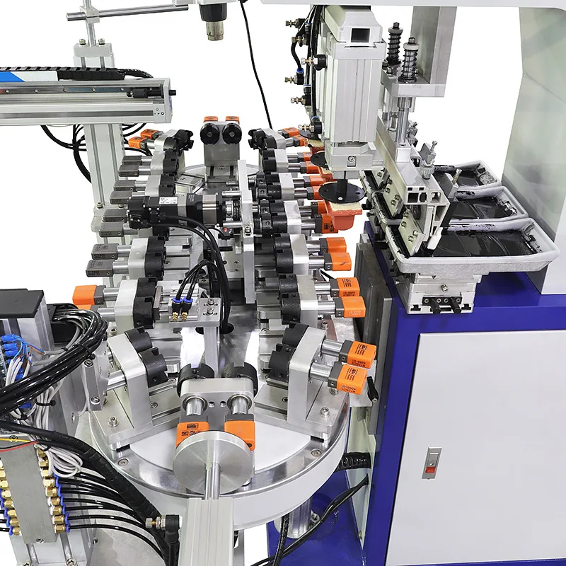 Automatic loading and unloading production line pad printing machine, servo three-color turntable pad printing machine
