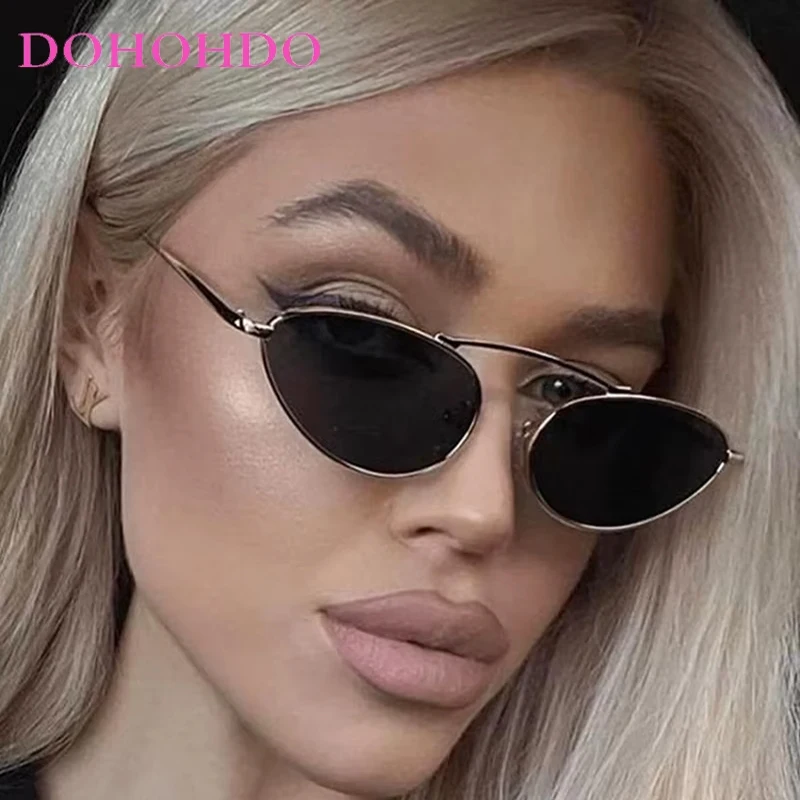 

2025 Luxury Brand Design Triangle Cat Eye Sunglasses Sun Glasses Female Metal Frame Oval Eyeglasses Unique Elegant Eyewear UV400