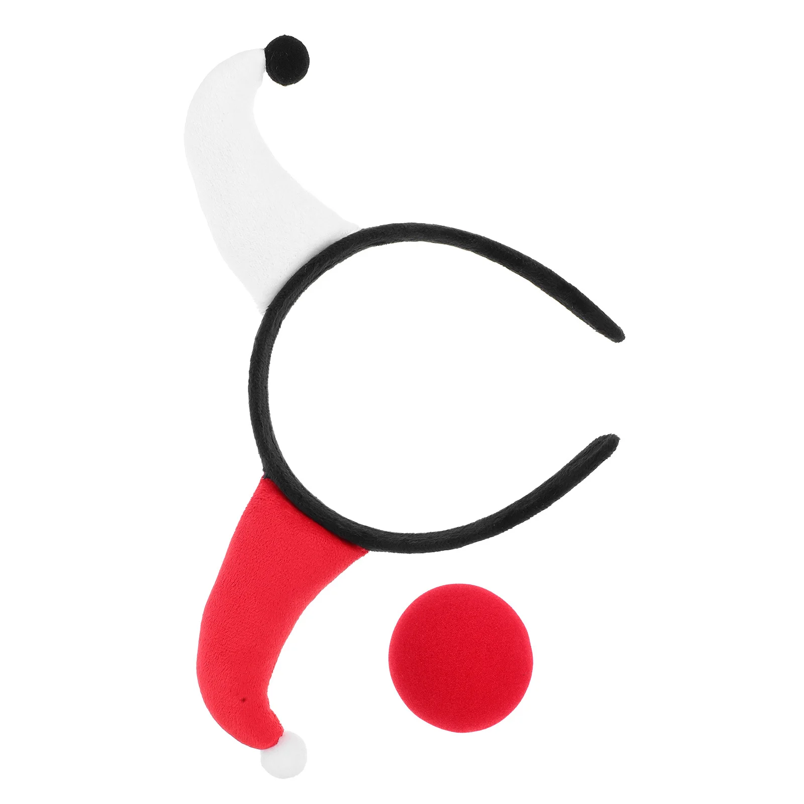 

2Pcs Halloween Clown Headbands Black White Red Mini Hat Comfortable Lightweight Party Dress Up Cosplay Accessories