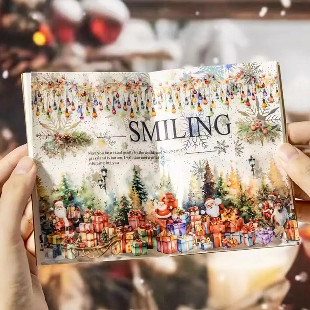 65mm * 2m/roll Christmas Eve Series PET Sticker Creative Scrapbook DIY Diary Stationery Aesthetics Sticker Masking Handmade Q1F8