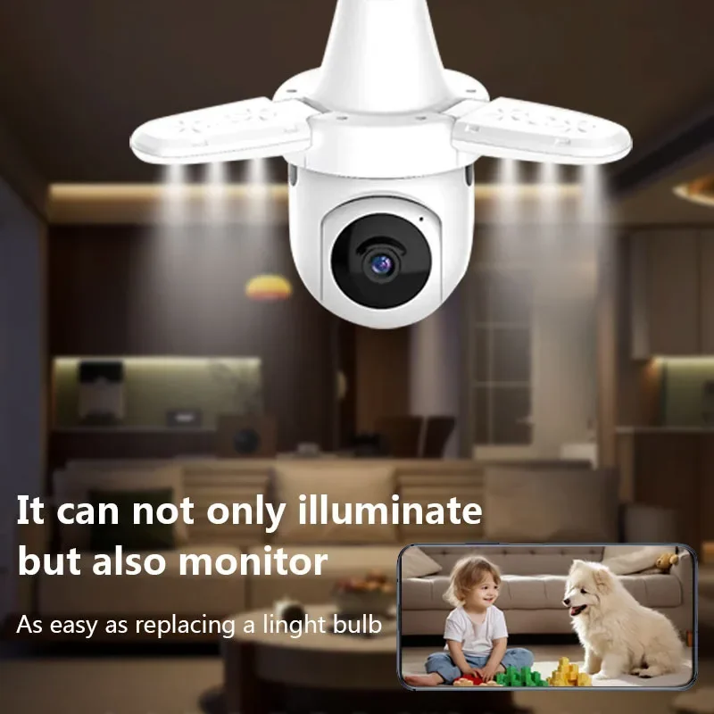 Камера с лампочкой 2MP/4MP E27 E26 Камера наблюдения ночного видения Wi-Fi IP-камера домашней безопасности AI Обнаружение людей и транспортных средств