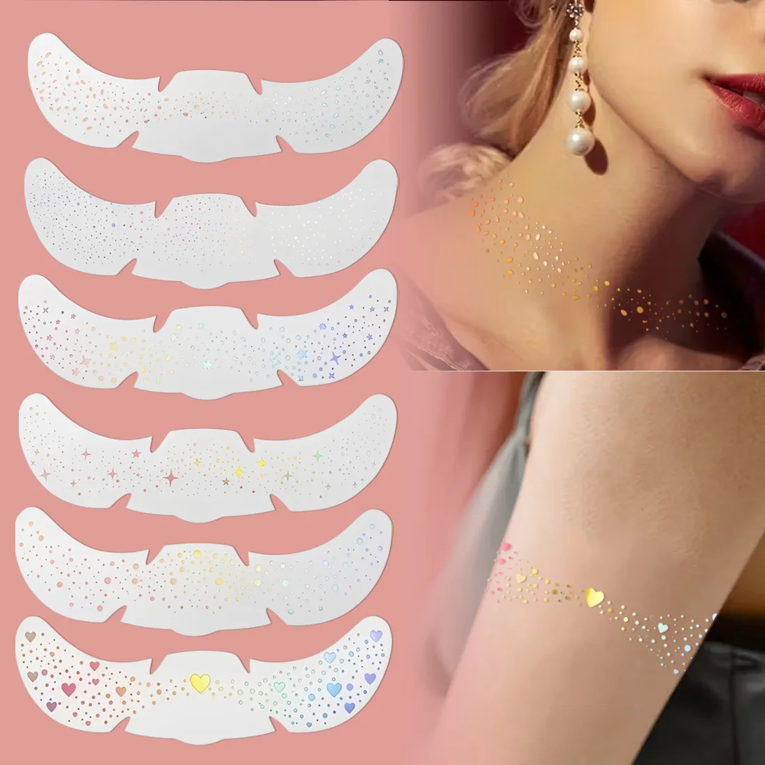Laser Hot Stamping Freckle Temporary Face Tattoo Waterproof Sweatproof Non Reflective for Concert Stage Show Gift Premium