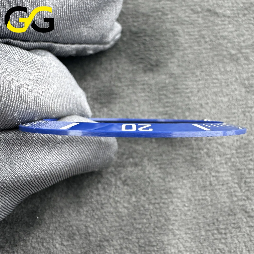 38mm * 30,7mm/38,5mm * 31mm Keramik-Lünette SUB Hochwertige Uhrenteile Zubehör Abgeschrägte Blaue Leuchtmasse – Detail 6