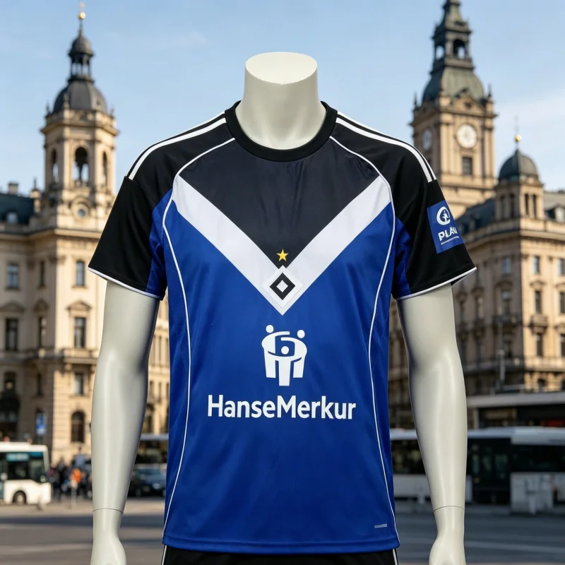 Camisa do Hamburgueiro (Hamburger SV) da Segunda Divisão Alemã - Camisa de Futebol Y2K Oversized Casual para Família e Crianças (Modelos Casa e Fora)
