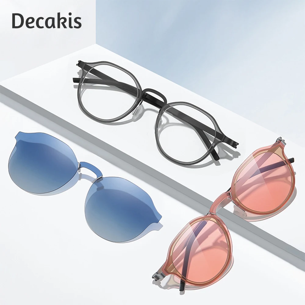 

Women's Eyeglasses with Frame Rest Lenses Prescription Glasses Minus Blue Pink Clip Sunglasses Women's Glasses with Diopter +1