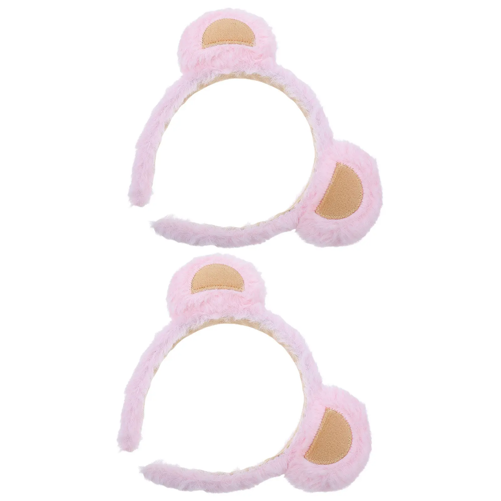 

2pcs Bear Ears Headband Animal Hairband For Spa Facial Washing Makeup Party Cosplay Birthday Kawaii Furry Headwear