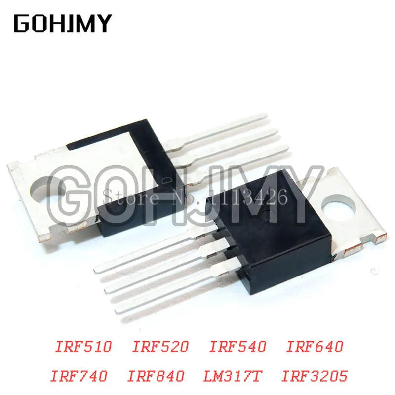 10pcs IRF510 IRF520 IRF540 IRF640 IRF740 IRF840 IRF3205 LM317T Transistor TO-220 IRF840PBF IRF510PBF IRF520PBF IRF740PBF LM317