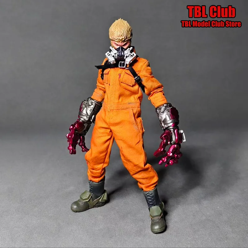1/12 Scale Male Clothes Orange Integrated Workwear Distressed Style Jumpsuit For romankey ant 6-inch Action Figure Soldier