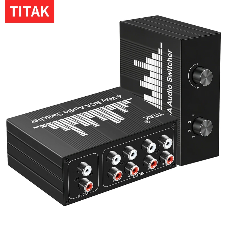 4 Way Bi Directional RCA Switch Compact No External Power Required for Amplifier and HiFi System Audio Switcher Sound Equipment