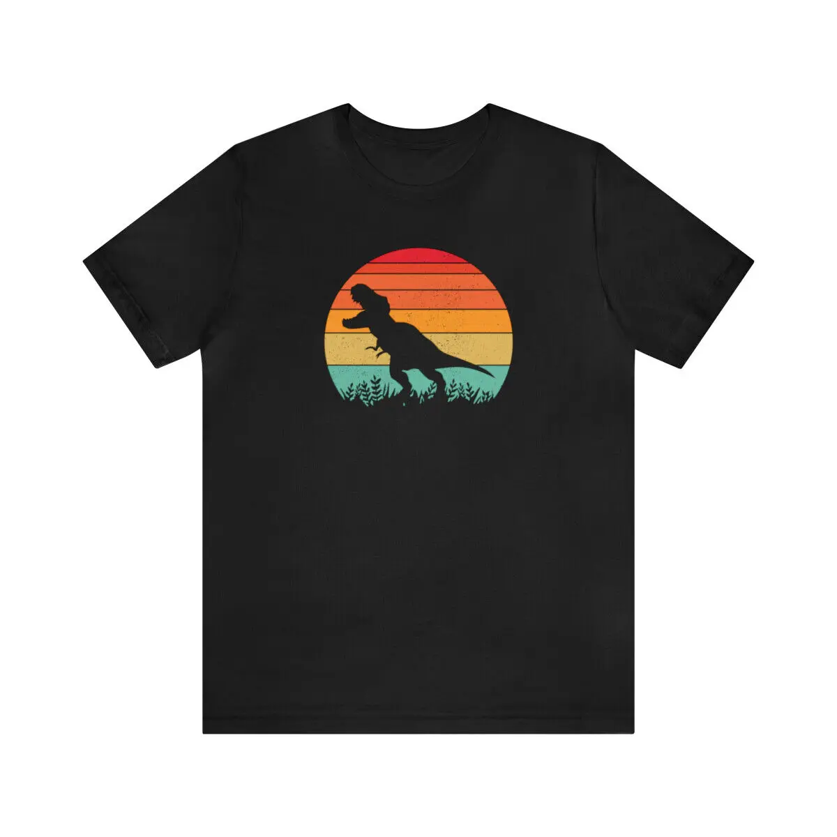 Vintage cool retro sunset Dinosaur t-rex fan dino party t shirt