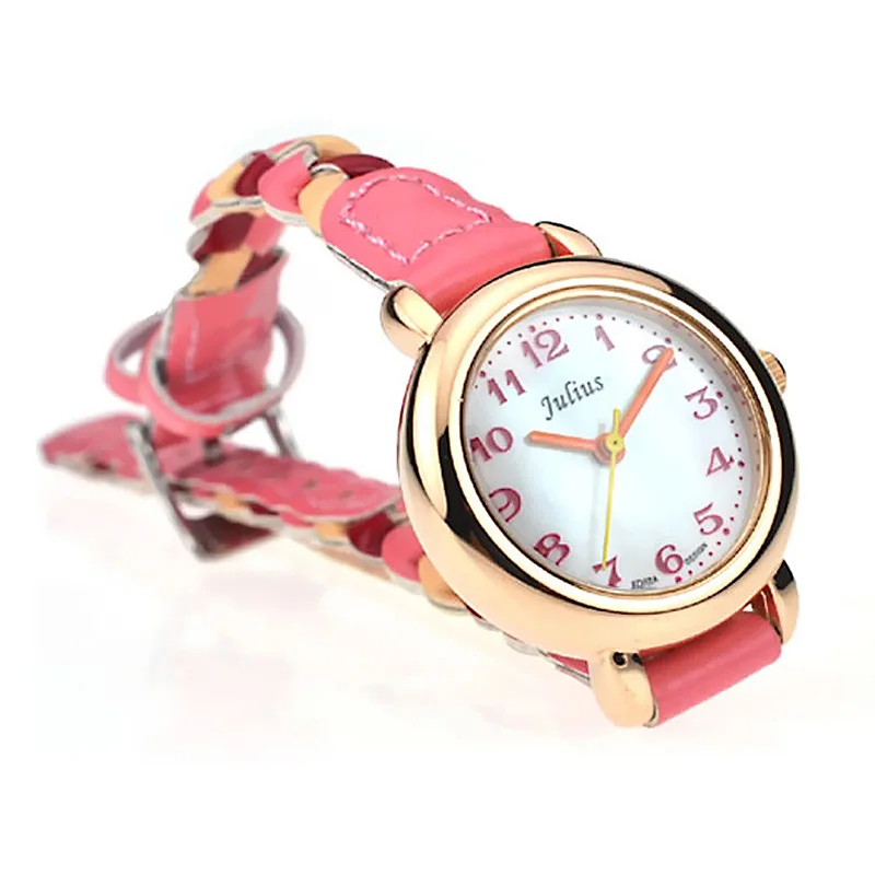 Mother-of-pearl Julius Lady Women's Watch Japan Quartz Elegant Fashion Hours Bracelet Leather Girl's Gift No Box