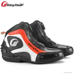 Stivali da Moto alla moda Moto Moto barche a motore traspiranti da uomo equipaggiamento da equitazione Motocross Touring Biker Street Racing Boots