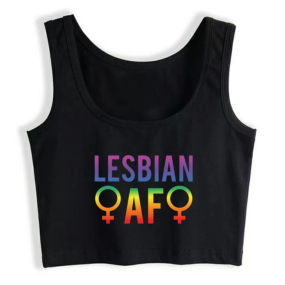 LGBT Gay Pride Design Lesbian Lesbian AF Print  Tank Top Women's Pride Month Gifts Crop Tops Summer Breathable Camisole