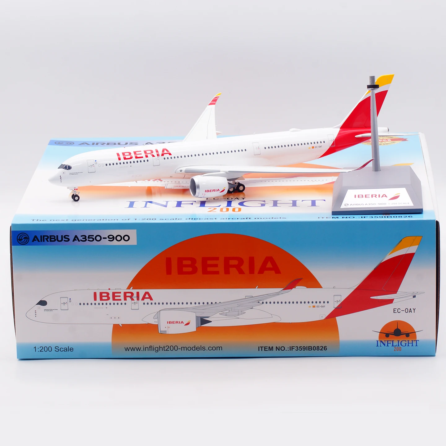 

IF359IB0826 Alloy Collectible Plane Gift INFLIGHT 1:200 Iberia Airlines Airbus A350-900 Diecast Aircraft Jet Model EC-OAY