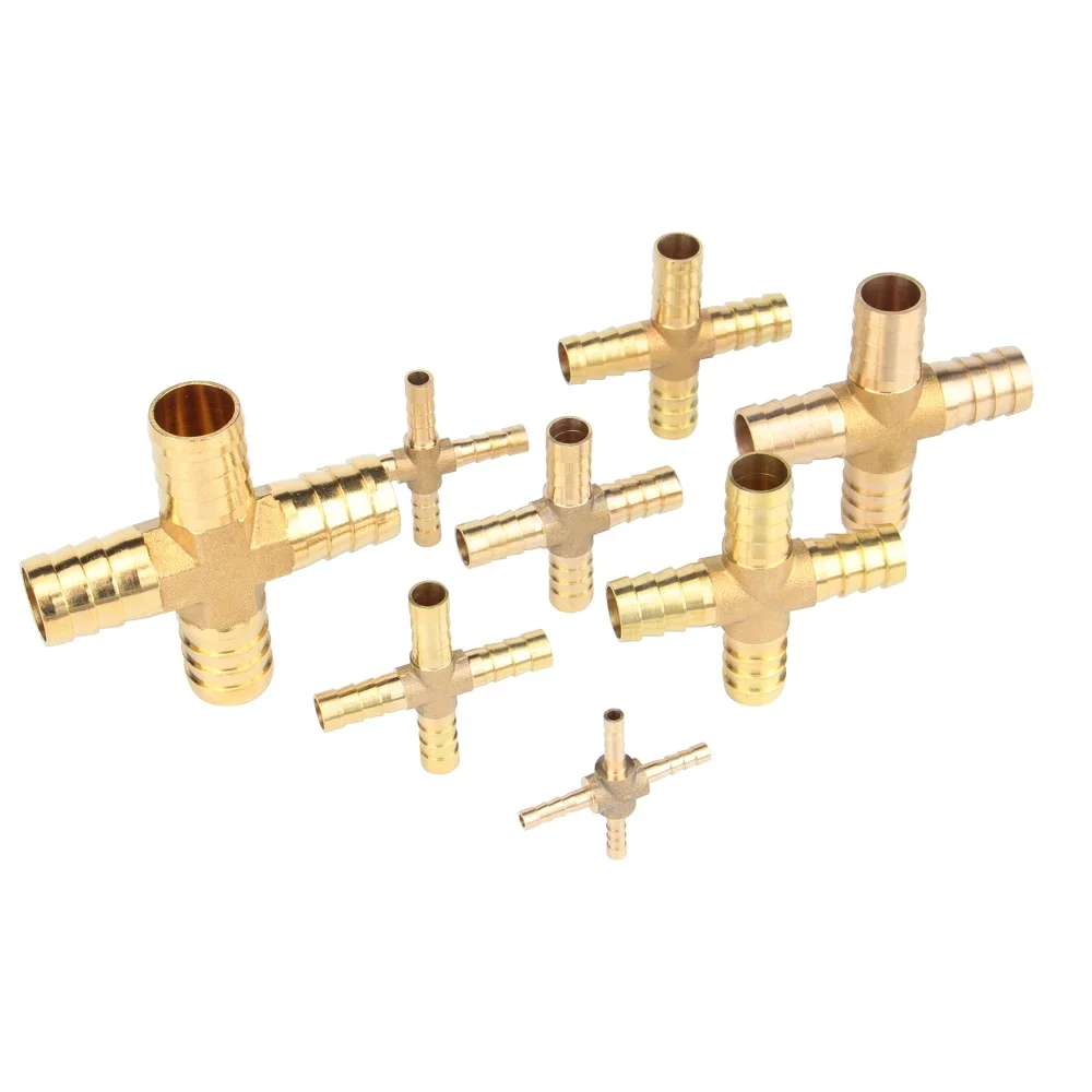 Brass Splicer Pipe Fitting + Type Hose Barb 4 6 8 10 12 16 20mm Copper Barbed Connector Joint Coupler Adapter