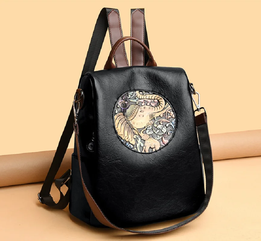 New Fashion Classical High Quality Soft Leather Travel Backpacks Women's Large Capacity Anti Theft Shoulder Bags Crossbody Bag