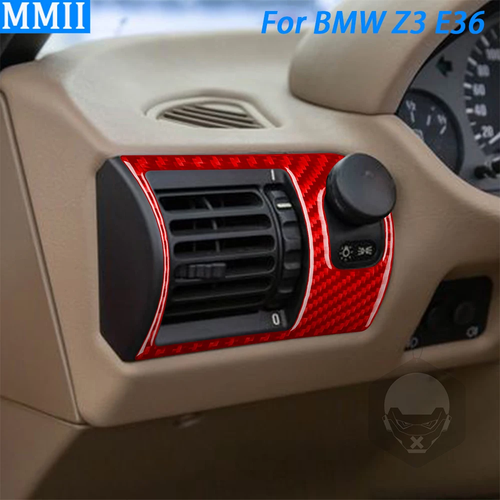 

Red Carbon Fiber Dashboard Side Air Conditioning Outlet Panel Trim Car Interior Accessories Sticker For BMW Z3 E36 1998-2002