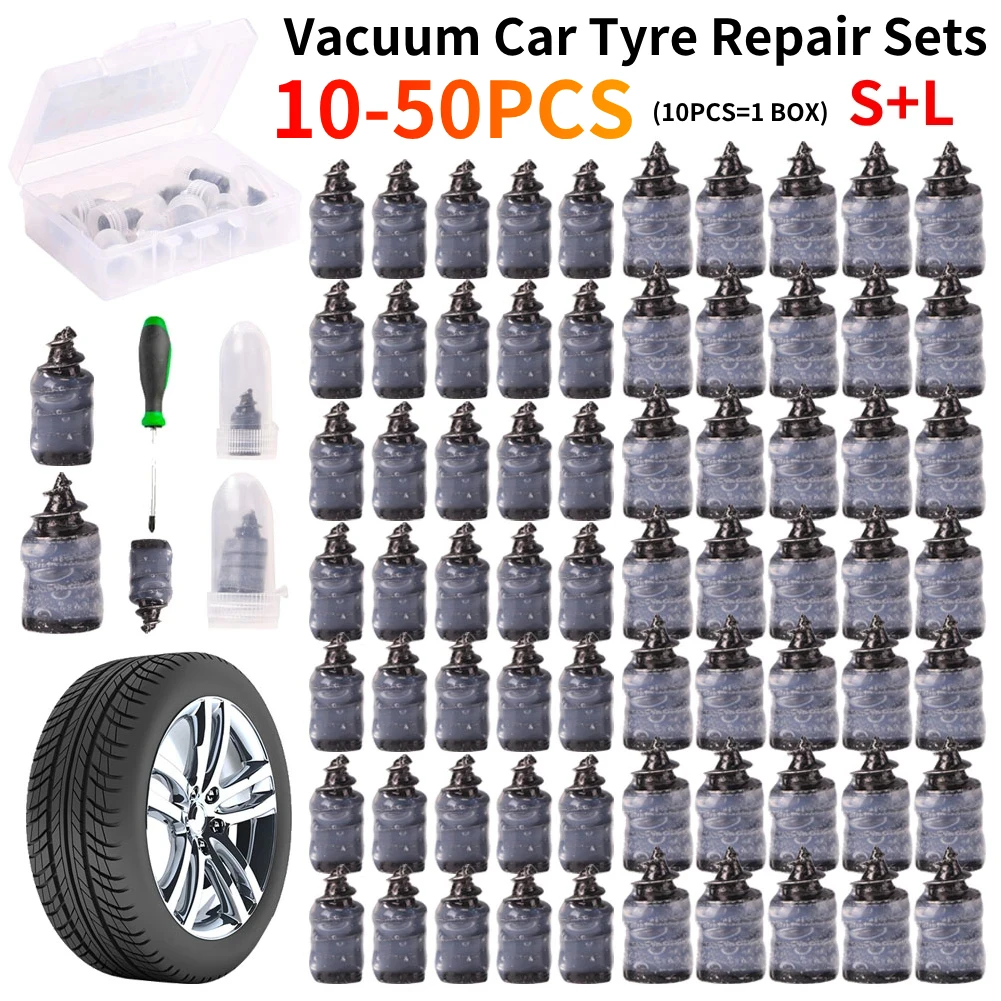 10-50pcs Vacuum Tyre Repair Nail Tire Puncture Screws Motorcycle Fittings Tubeless Wheel Repairs Punctures Kit Patches for Car