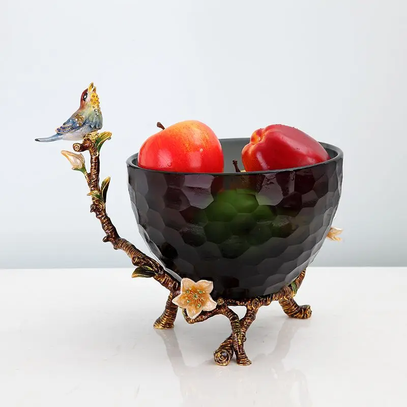 

Glass creative fruit plate living room coffee table household candy snack plate ornament