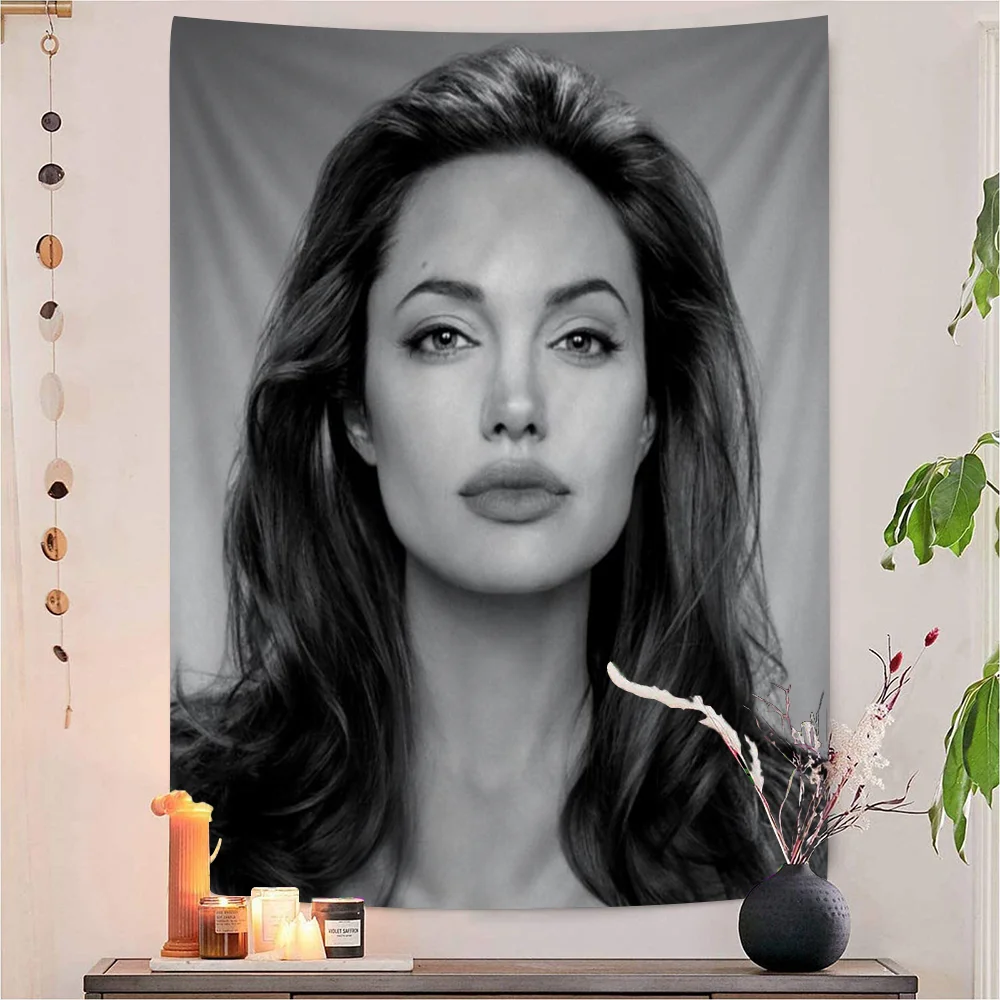 A-angelina J-Jolie Vintages Anime Tapestry Hanging Tarot Hippie Wall Rugs Dorm Home Decor