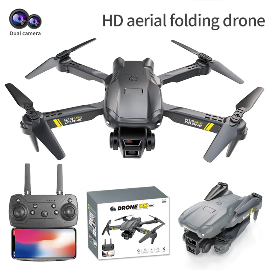 K13Max Drone Profesional Dual 8K Camera  WIFI Obstacle Avoidance Aerial Photography Optical flow Foldable Quadcopter RC