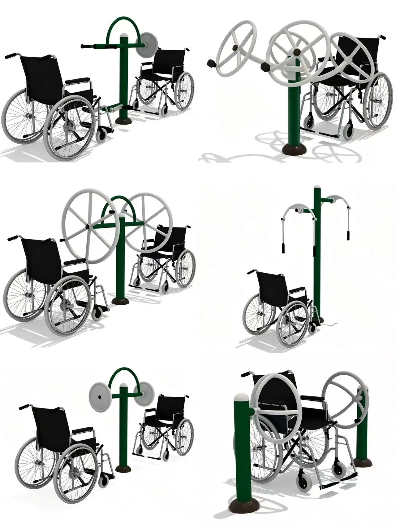 Public Park Handicap‑Friendly Outdoor Fitness Equipment High‑Quality Durable Galvanized‑Steel Station