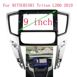 WQLSK 9 inch Big Screen DVD Fascia Frame Adapter For MITSUBISHI Triton L200 2019 2 Din Dash Installation Panel Frame Kit
